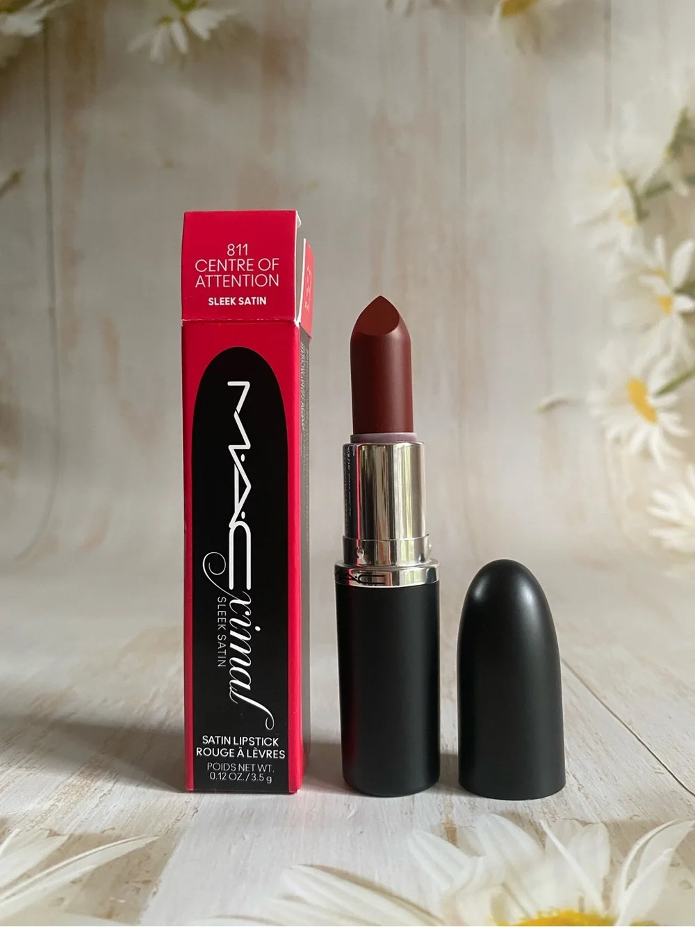 MAC Macximal Sleek Satin Lipstick, 811 CENTRE OF ATTENTION, Full Size, NIB